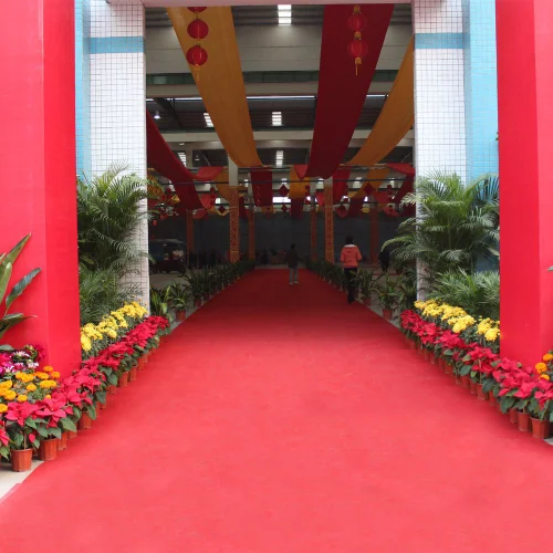 red exhibition carpet ideas